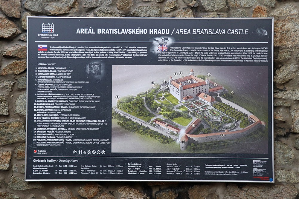 Map of Bratislava Castle