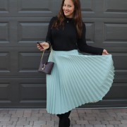 Pleated Croc Midi Skirt