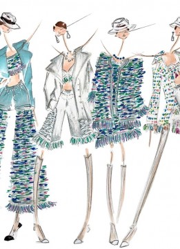 Sketches from the Chanel Official Spring 2018 Ready to Wear Show by Maria Munoz de Fernando
