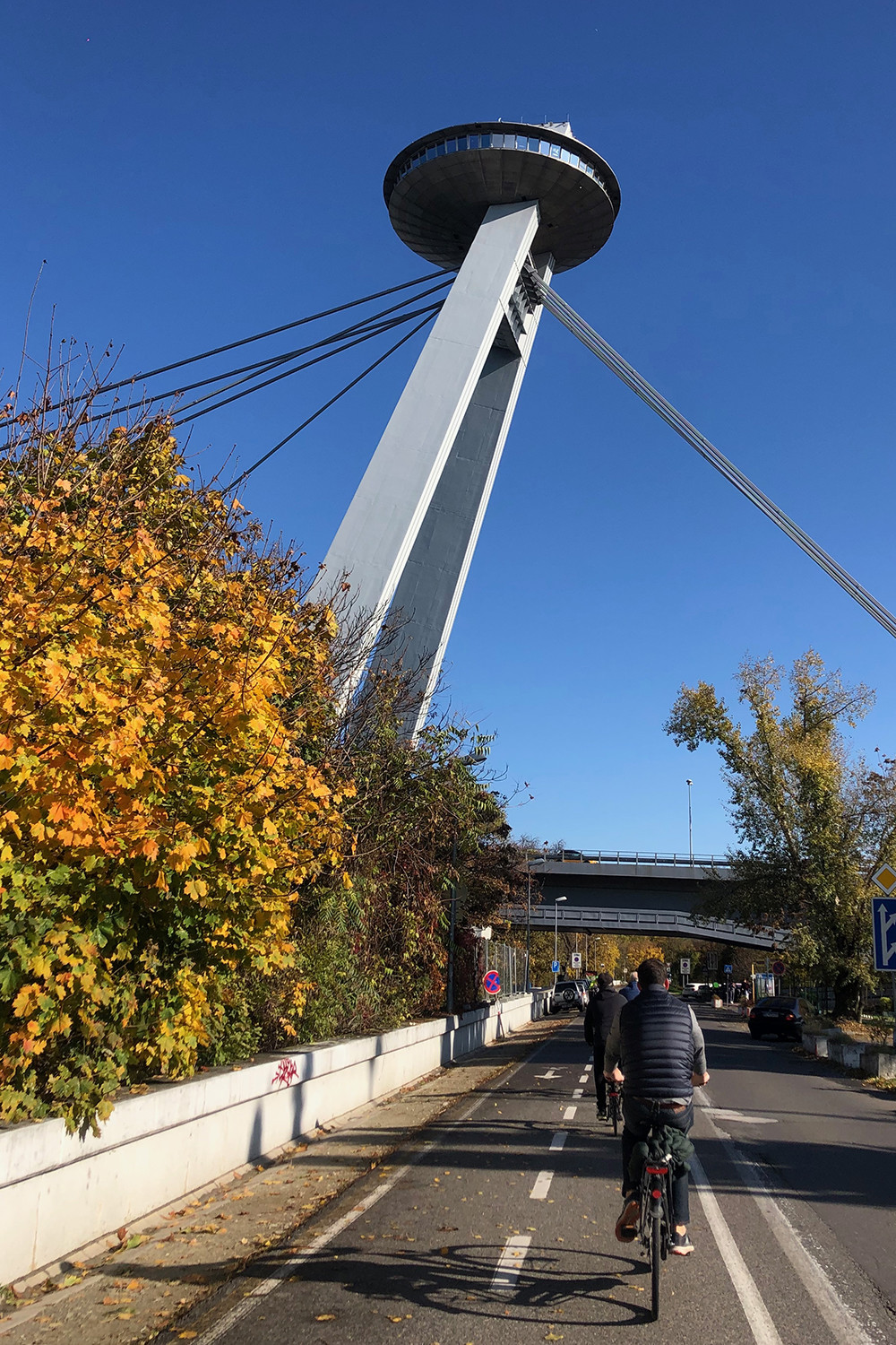 Bratislava Iron Curtain Bike Tour - Biking by the UFO Observation Deck