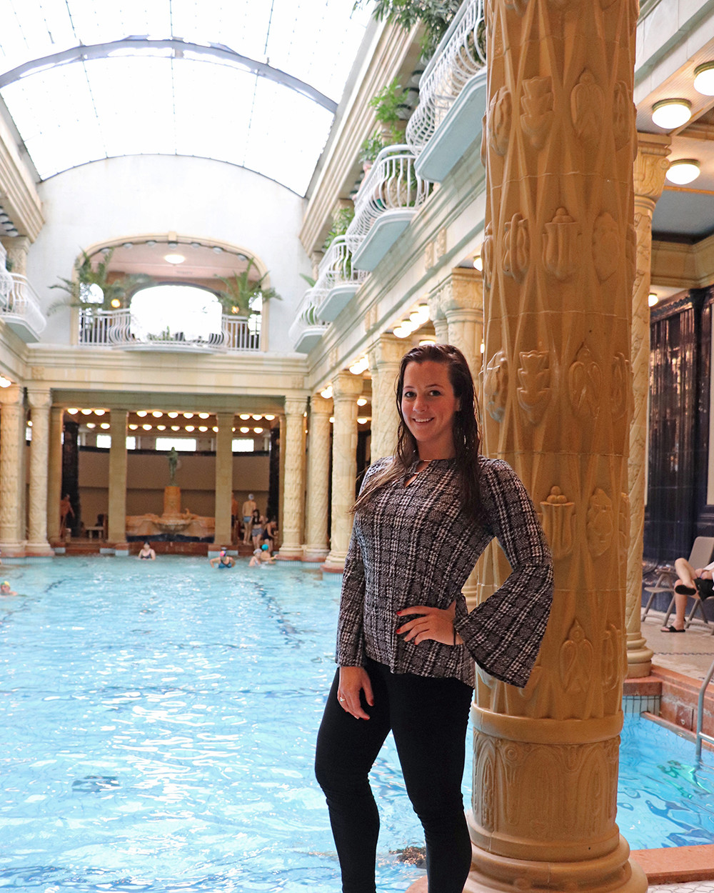 Budapest Baths - Kelly at the Gellert Thermal Bath Main Pool