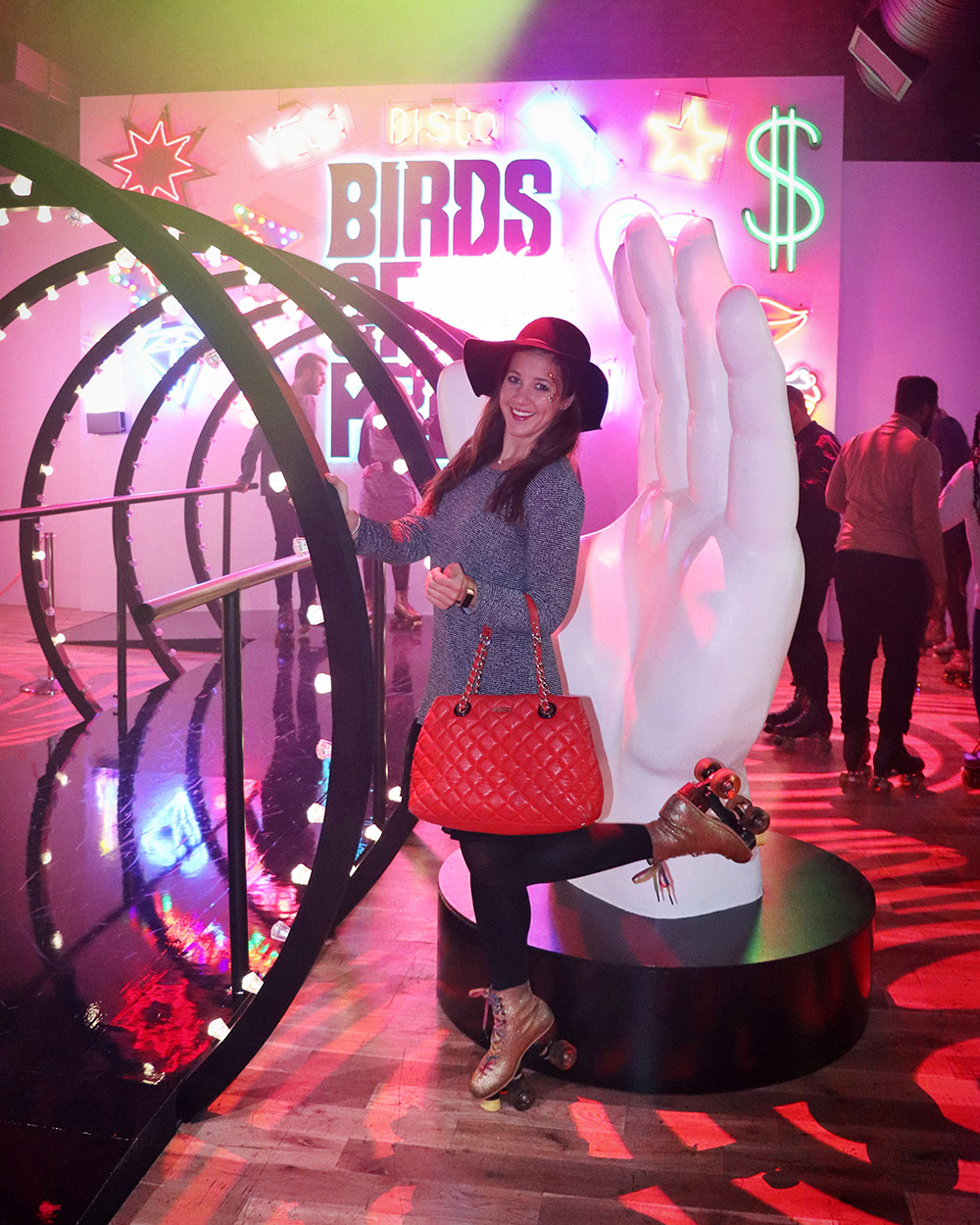 London Blogger Kelly at Warner Bros A Birds Of Prey Themed Roller Disco