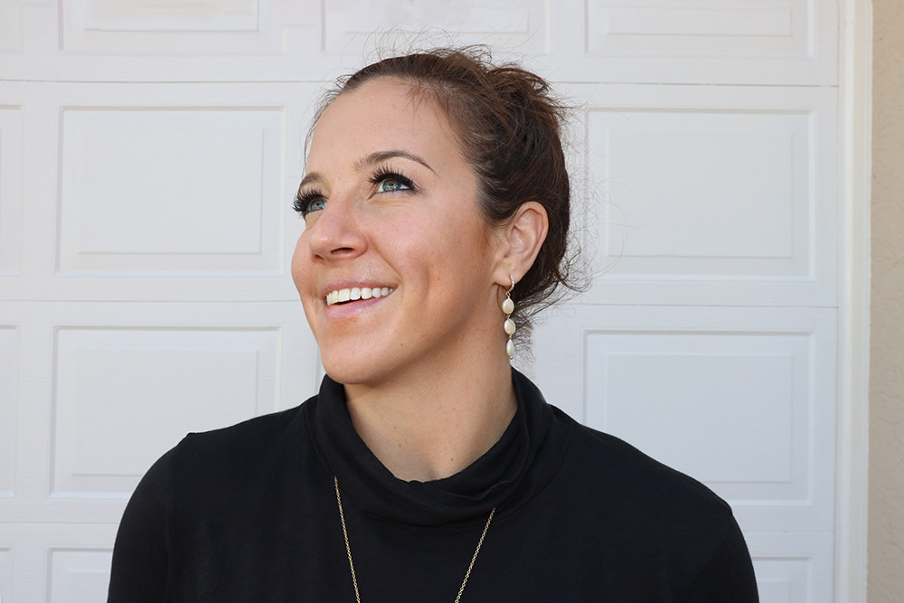 Madewell Black Turtleneck and Shashi Aurora Earrings