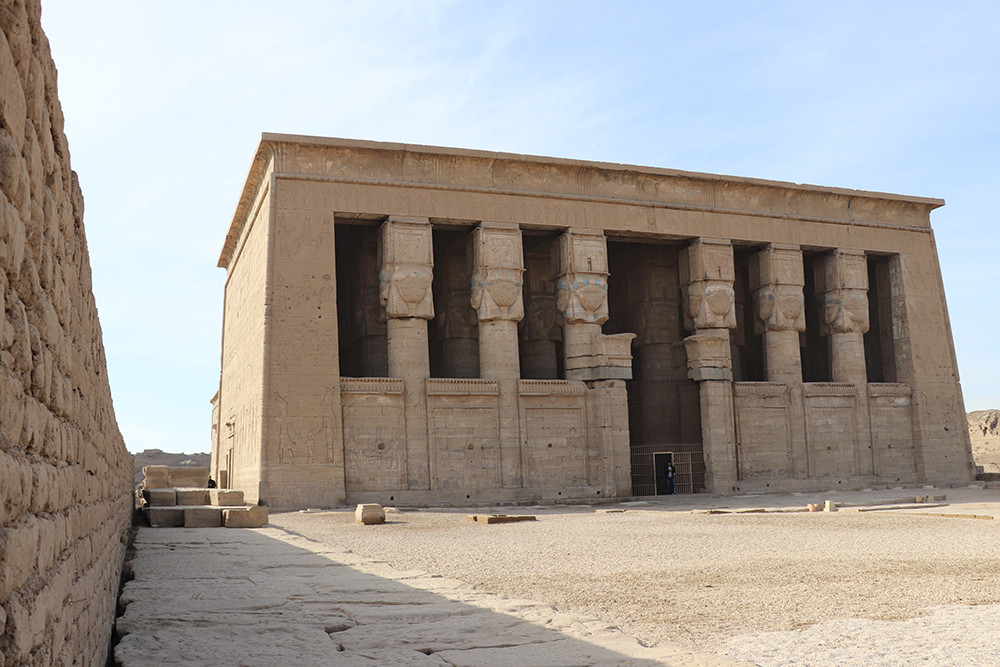 Outside the Hathor Temple at the Temple of Dendera