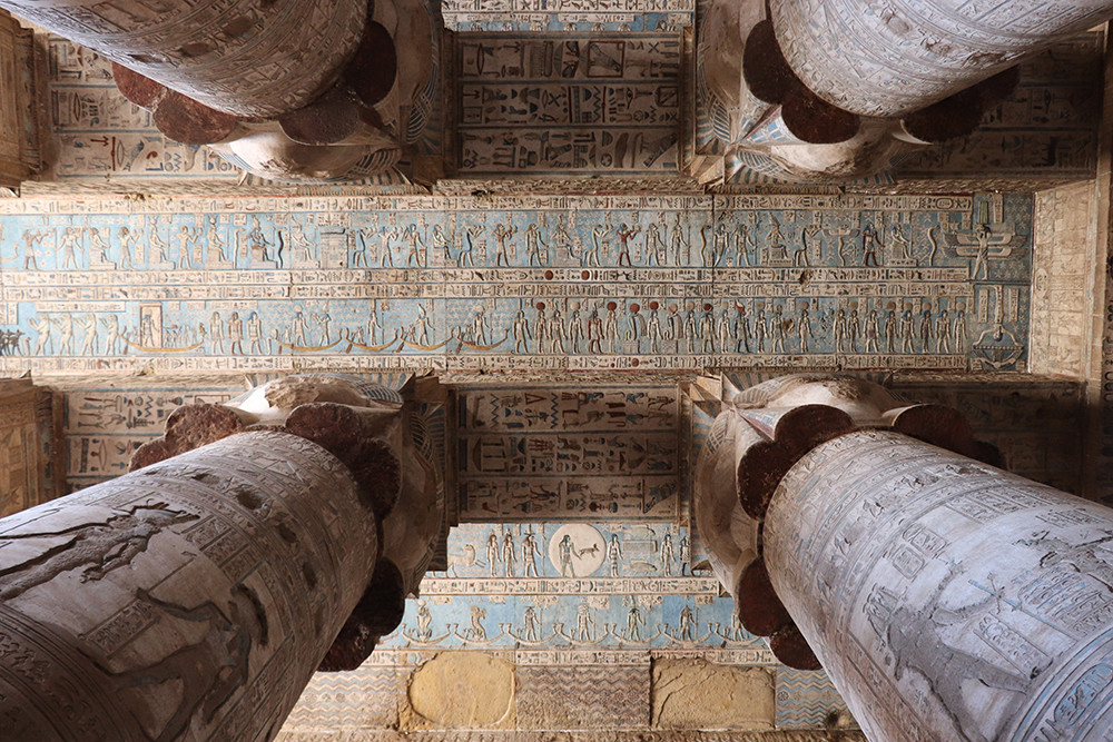 Painted Ceiling of the Great Vestibule at the Dendera Temple