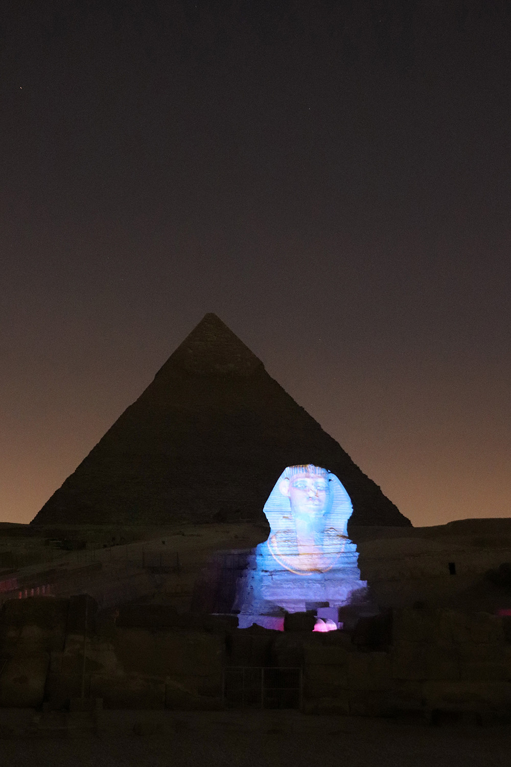Sphinx at the Pyramids Light Show