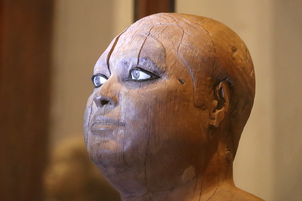 Statue of the Lector Priest Kaaper made from sycamore wood and eyes made from rock crystall...