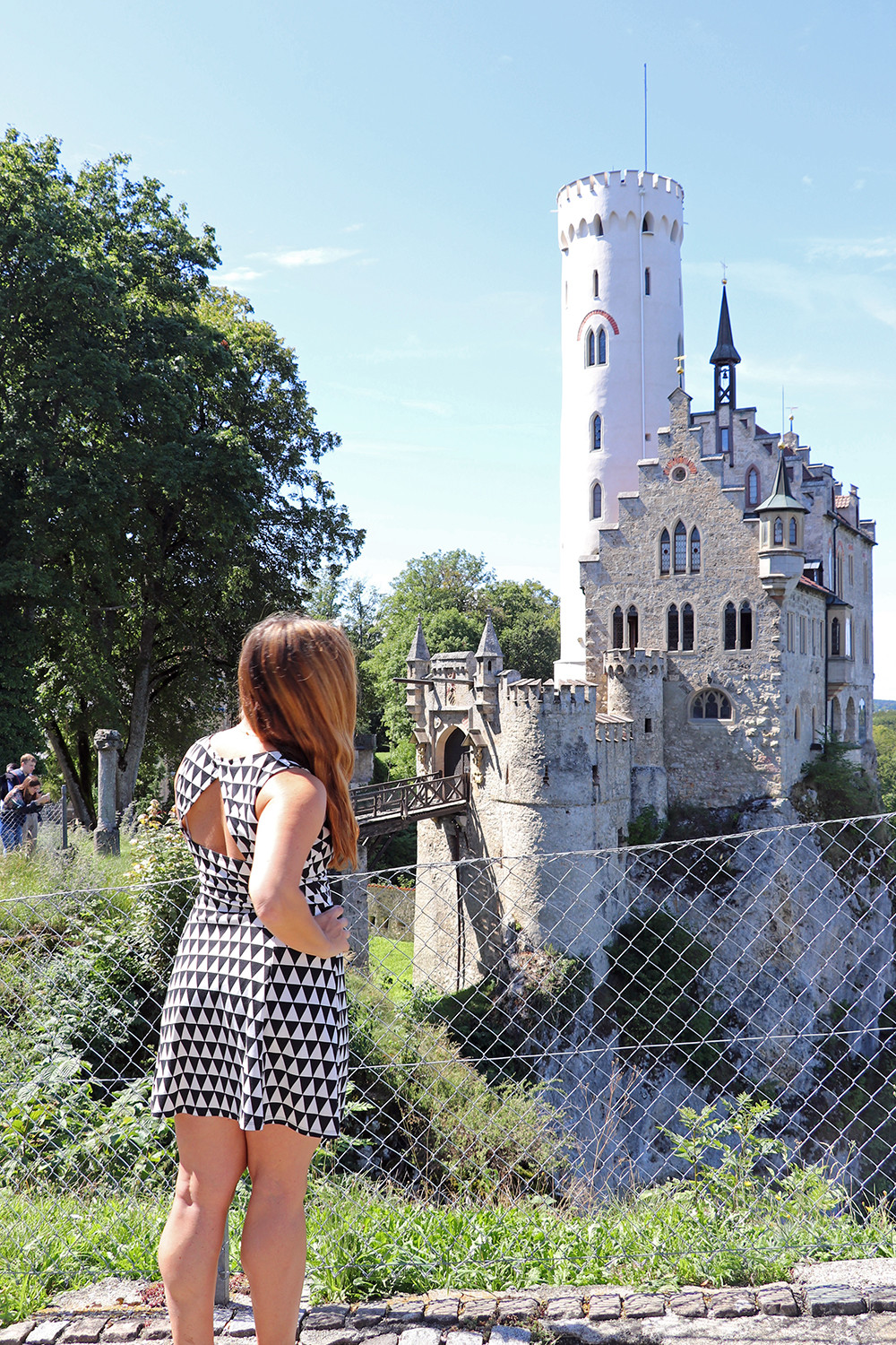 Travel Blogger Outside Lichtenstein Castle