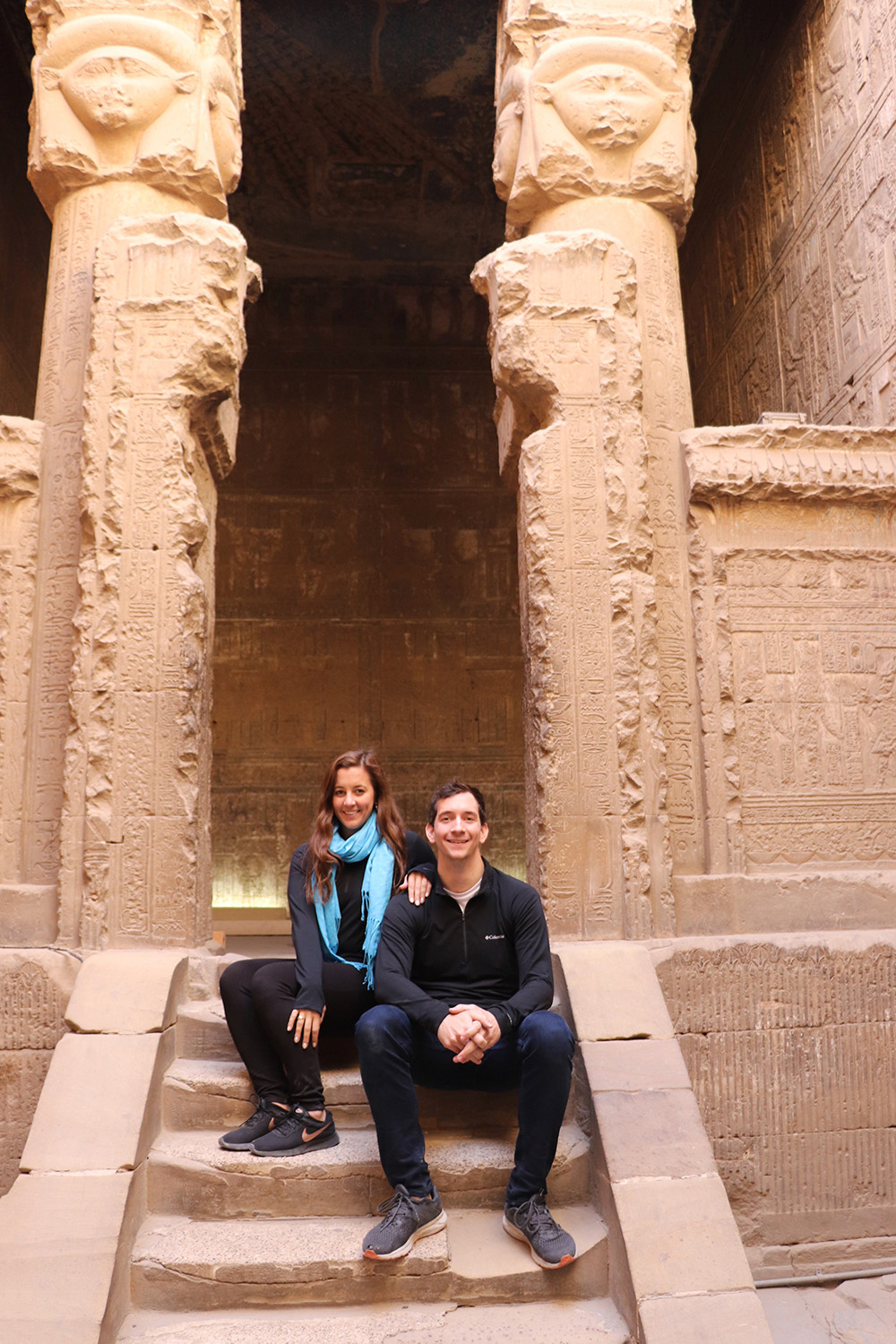 Travel Blogger in the Dendera Temple