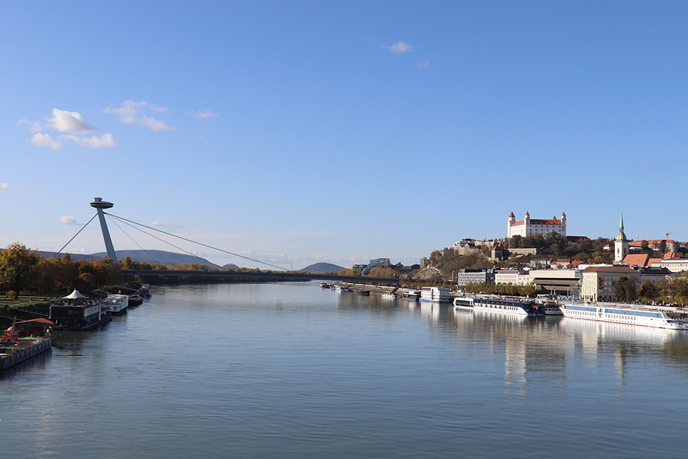 View of Bratislava from the Apollo Bridge