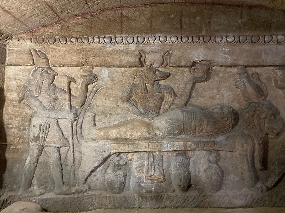 Sarcophagus with bas relief