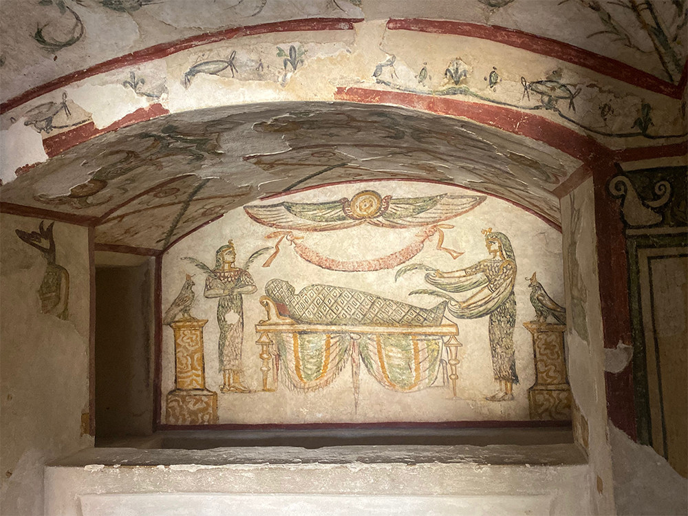 Sarcophagus within the Alexandria Catacombs Complex