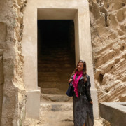 Travel Blogger in the Hall of Caracalla
