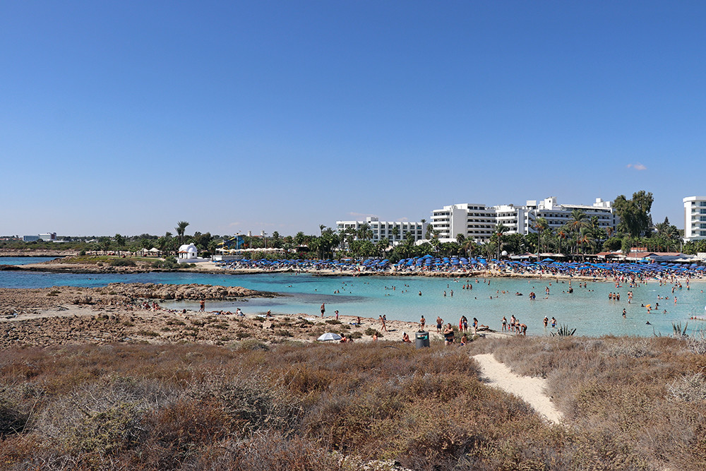 View of Nissi Beach in Cyprus