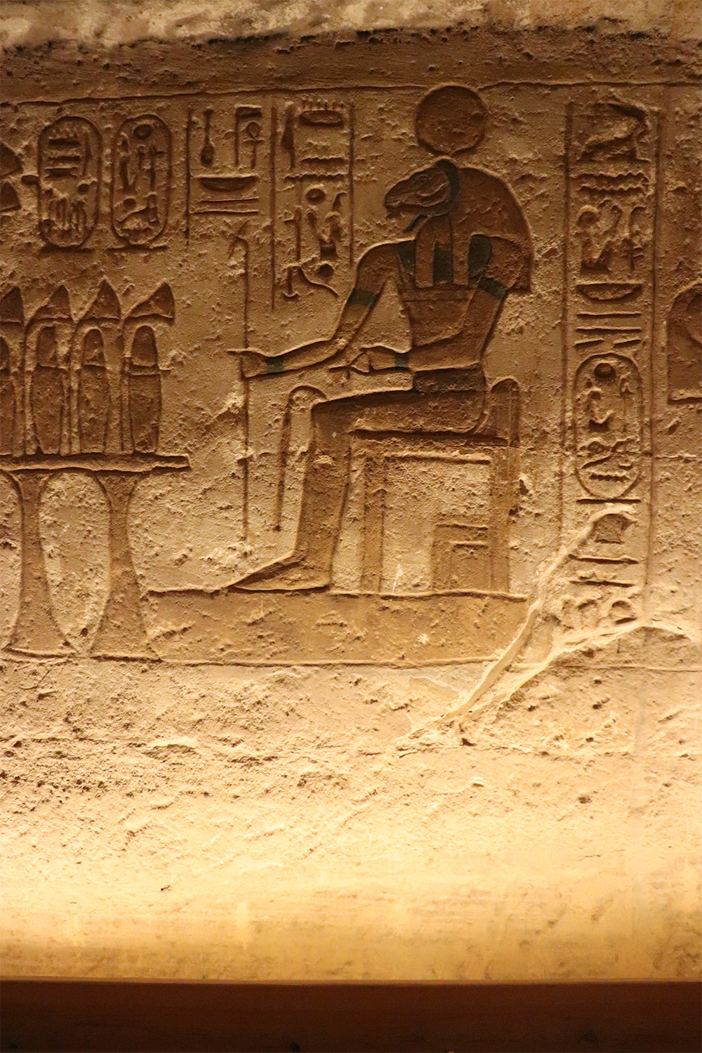 Hieroglyphics in the Great Temple of Ramesses II at Abu Simbel