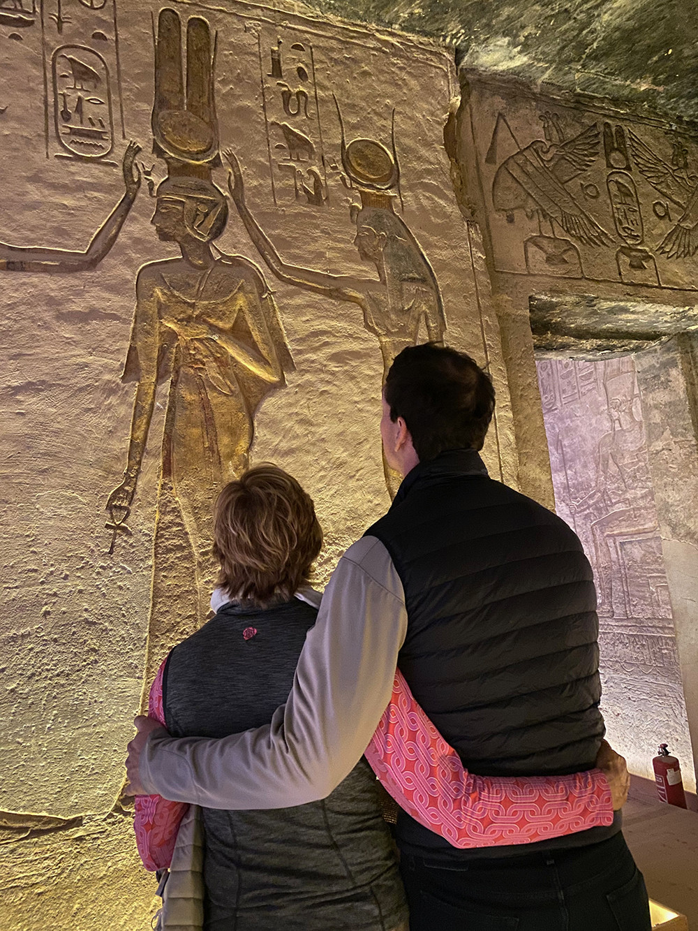Mom and Kevin in The Great Temple of Ramesses II