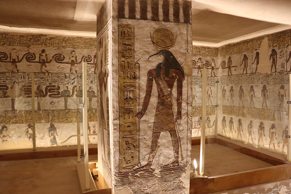 Hieroglyphics in the The Valley of the Kings - Tomb of Pharoh King Ramesses III