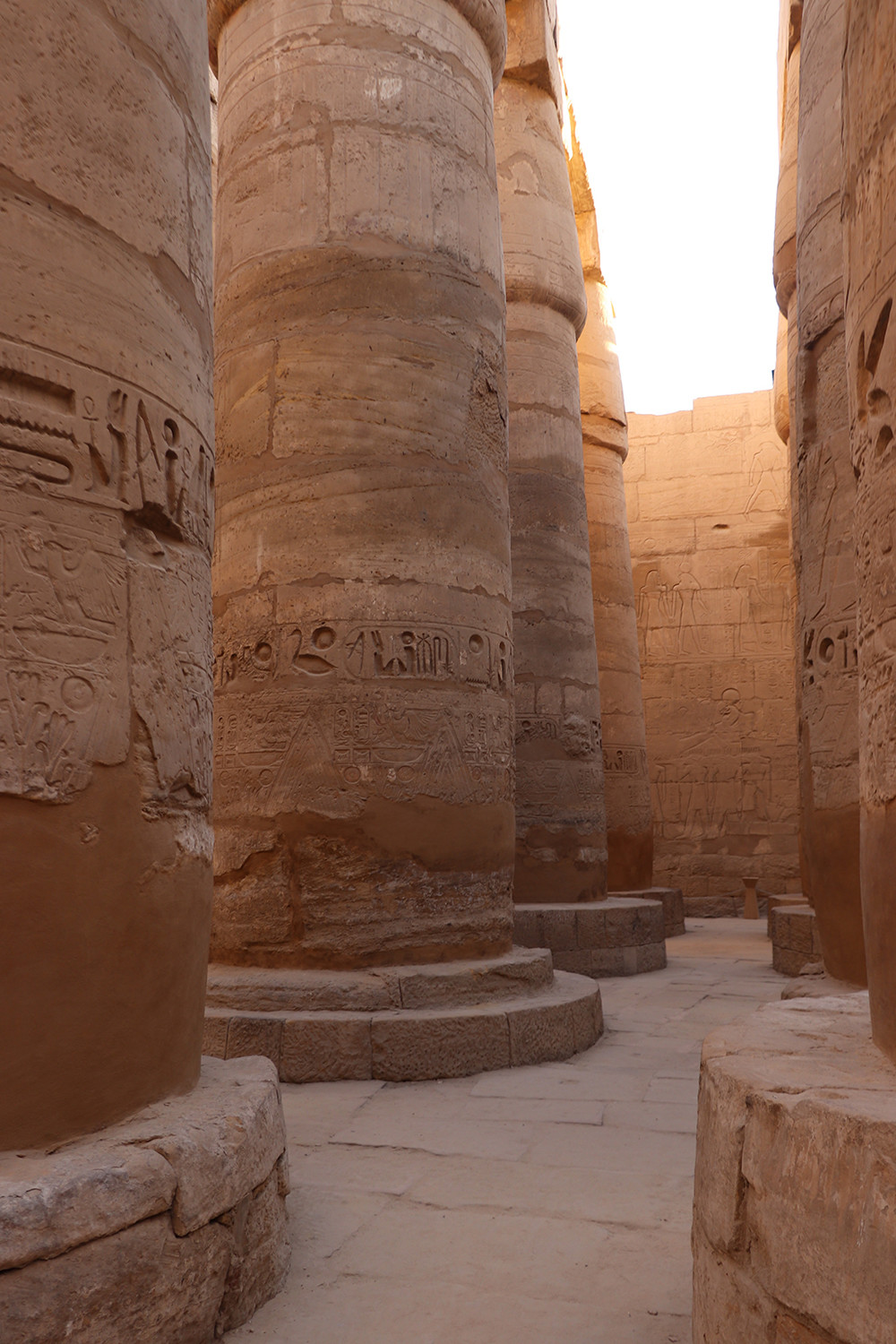 Hieroglyphics on Ancient Columns in Luxor