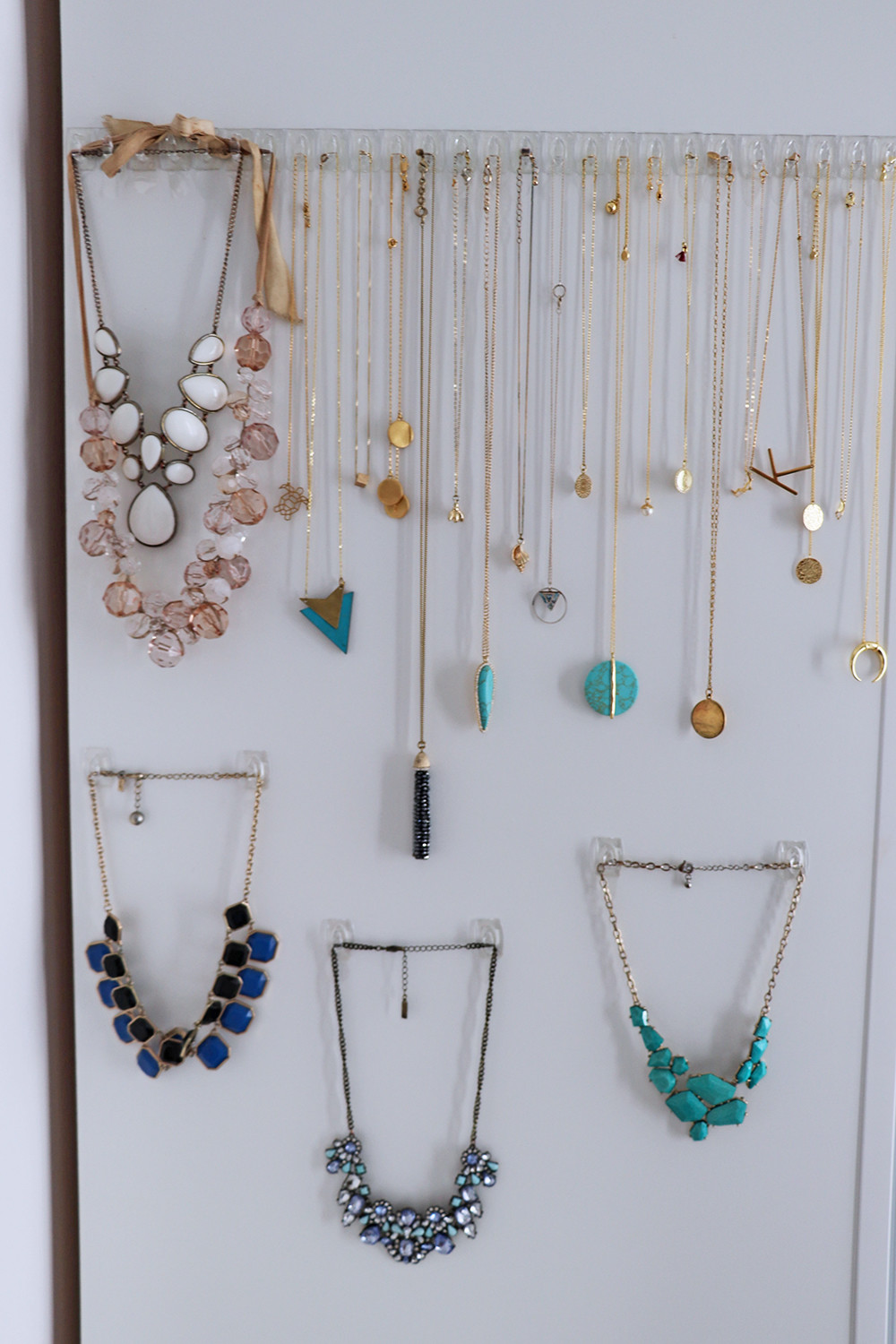 Necklaces on Display with Command Strips