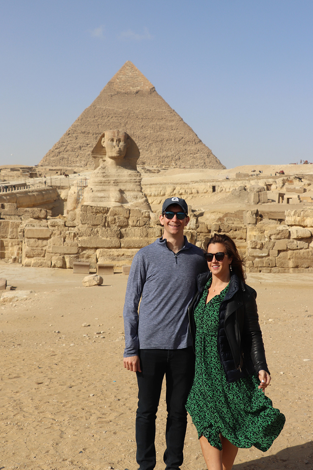 Kelly and Kevin with the Great Sphinx of Giza