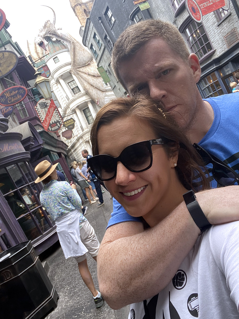 Kelly and Mark in Diagon Alley