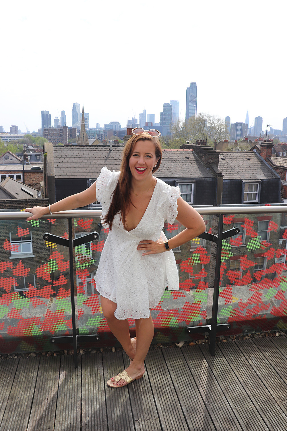London Fashion Blogger in White Eyelet Embroidery Dress
