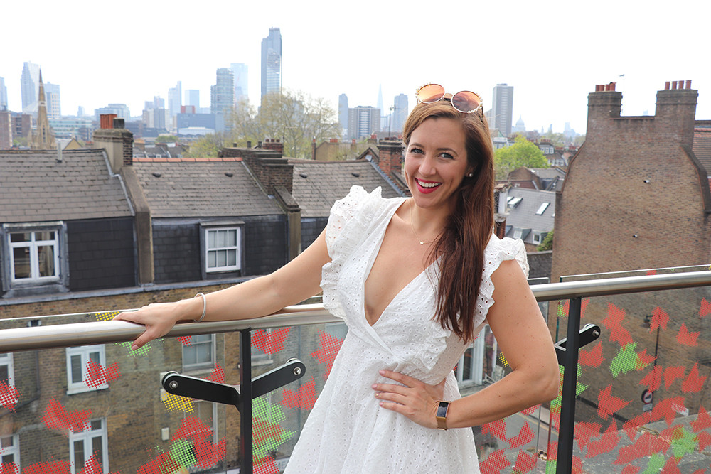White Dress and Pearl Sunglasses