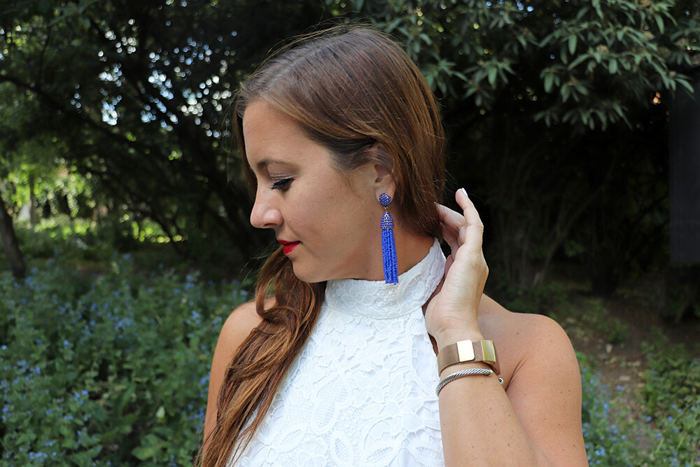 Bauble Bar Pinata Tassel Earrings in Royal Blue