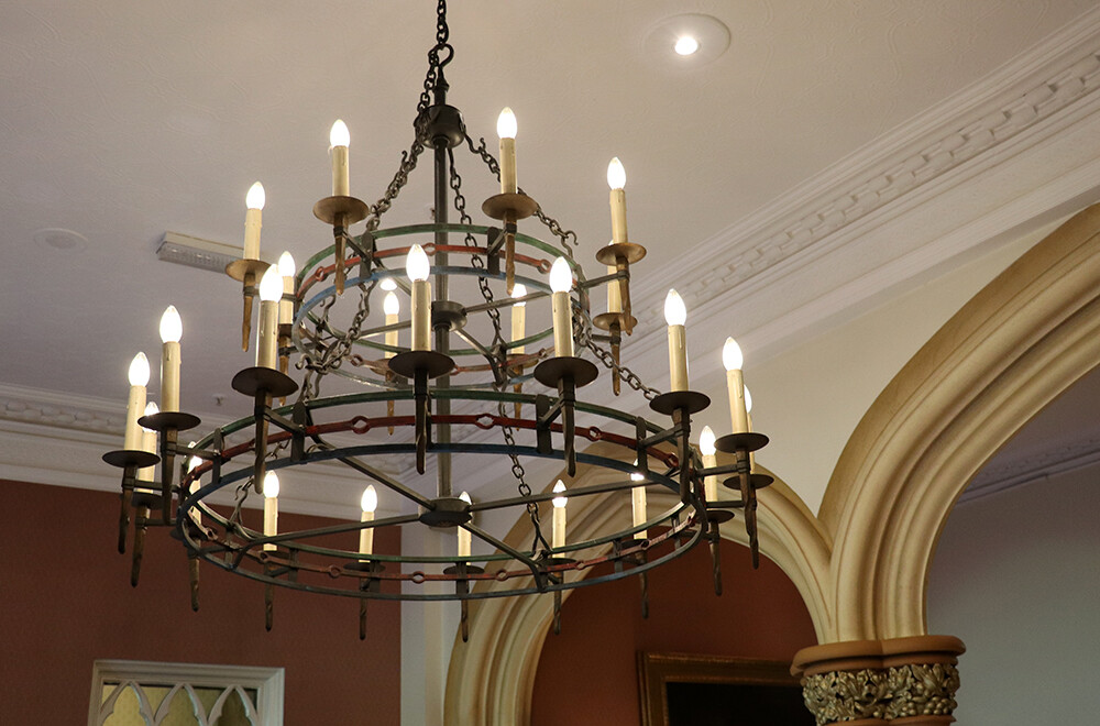 Breadsall Priory Historic Chandelier Converted to Electric Light