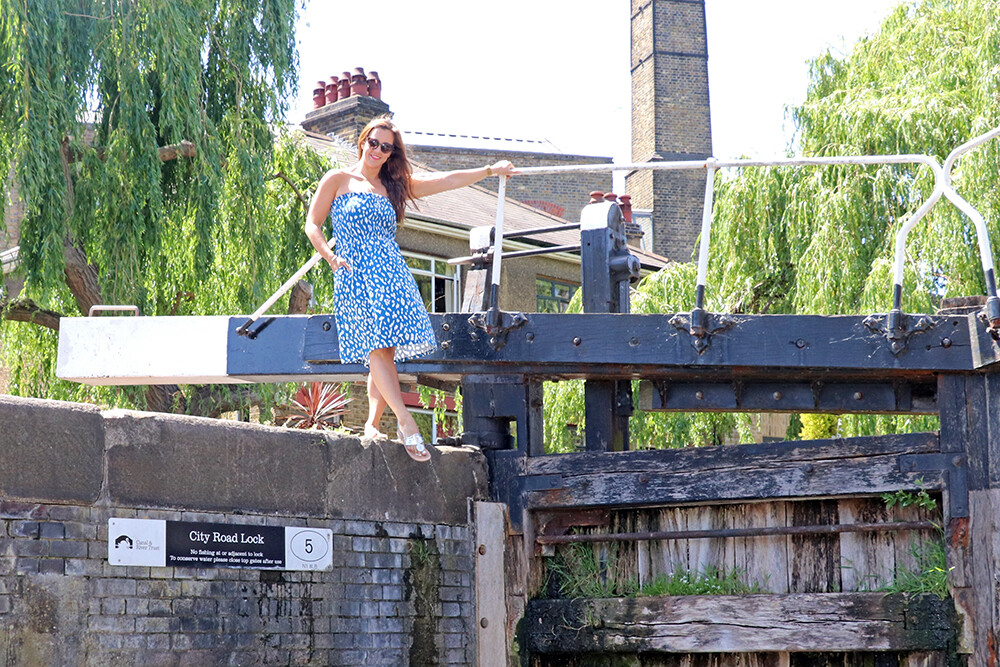London Fashion Blogger in Ikat Print Dress and Jack Rogers