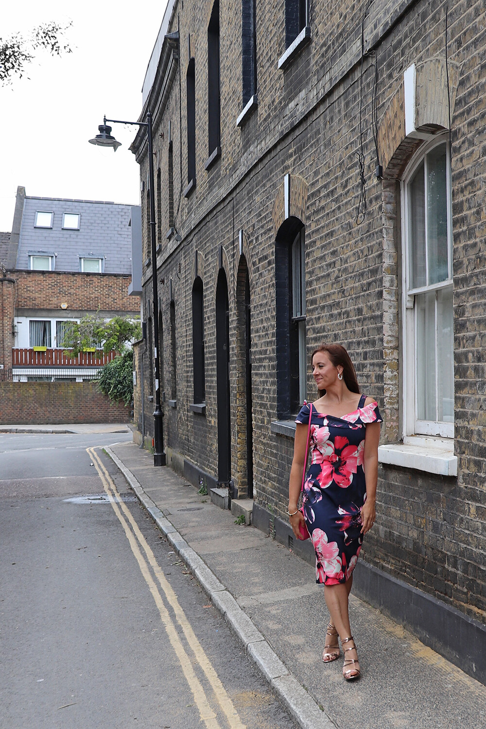 Navy Floral Dress in London