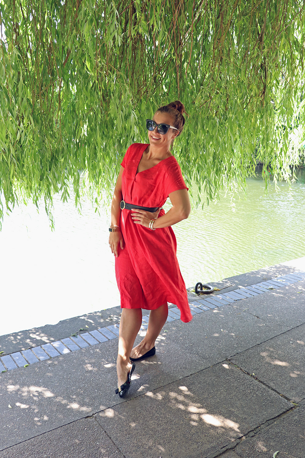 knee length dresses for ladies John Lewis Edition Linen Tencel Blend Clasp Detail Maxi Dress Pale Yel – TLX main image 0