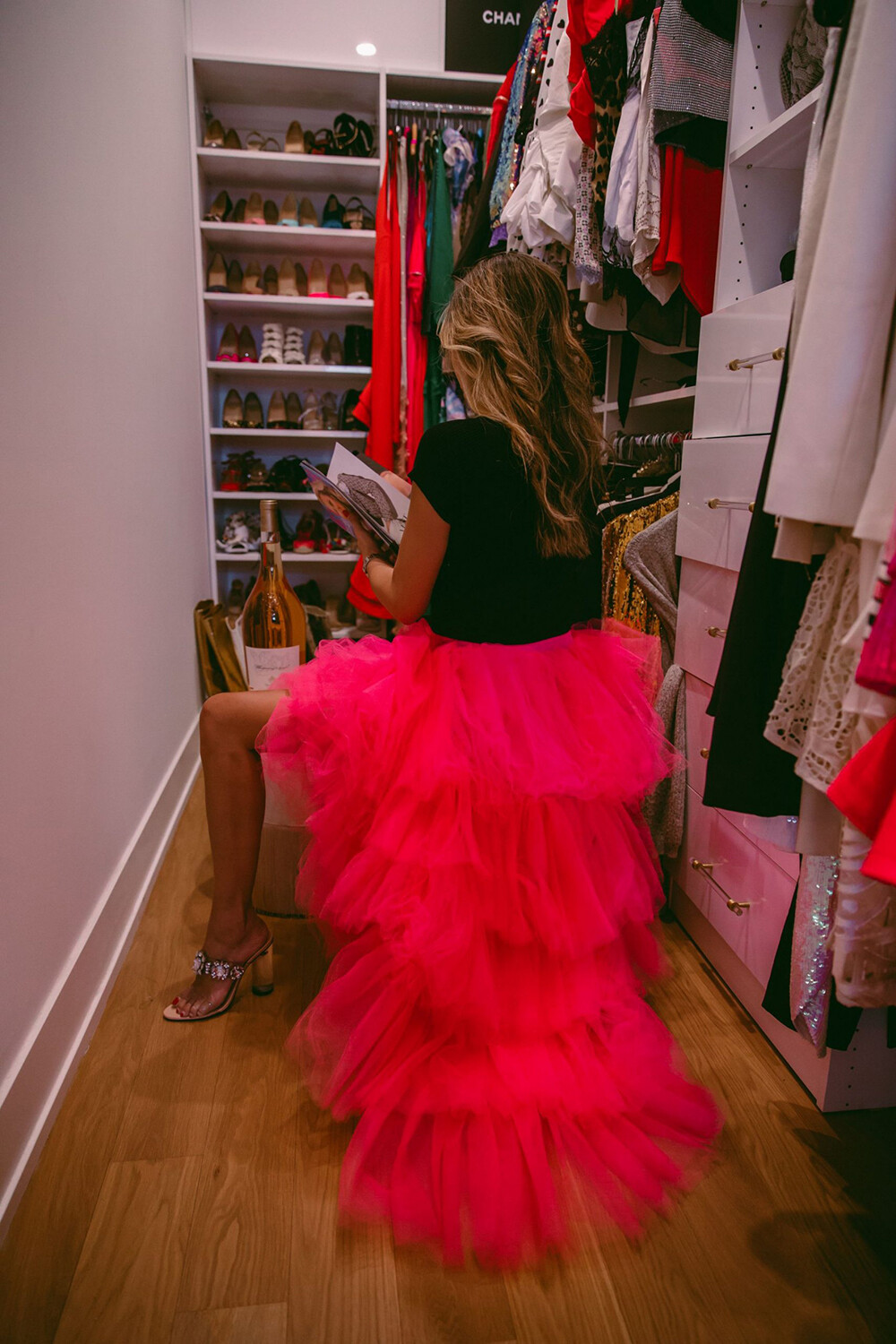 Red Soles Red Wine Chicago Fashion Blogger in Pink Tulle