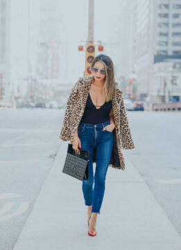 Style Icon Jennifer Worman in Faux Leopard Fur Coat