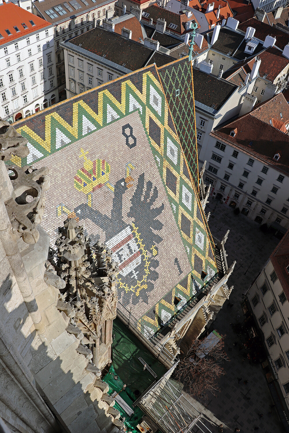 The View from the top of St Stephens Cathedral in Vienna