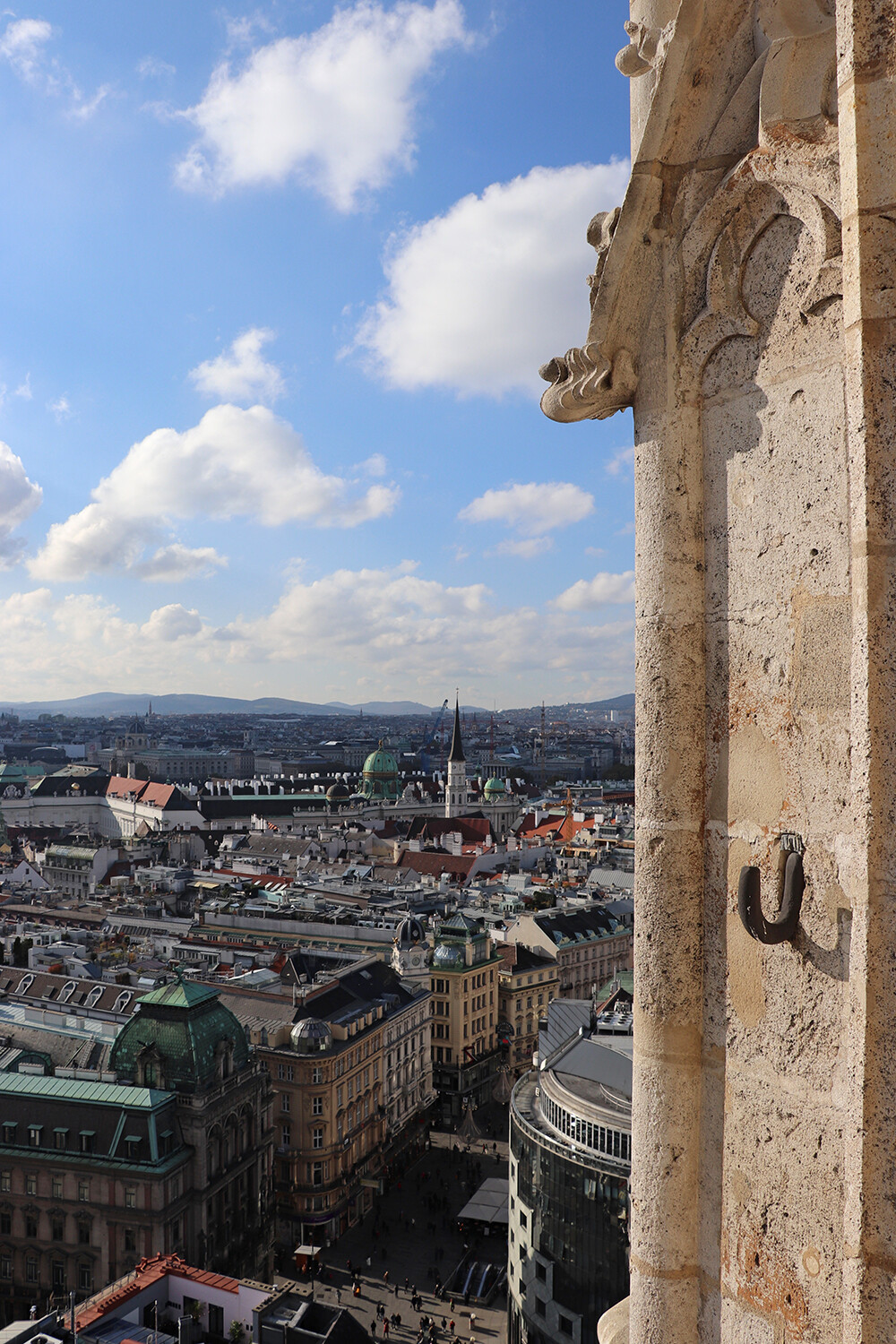 View of Vienna from the top of St Stephens Cathedral