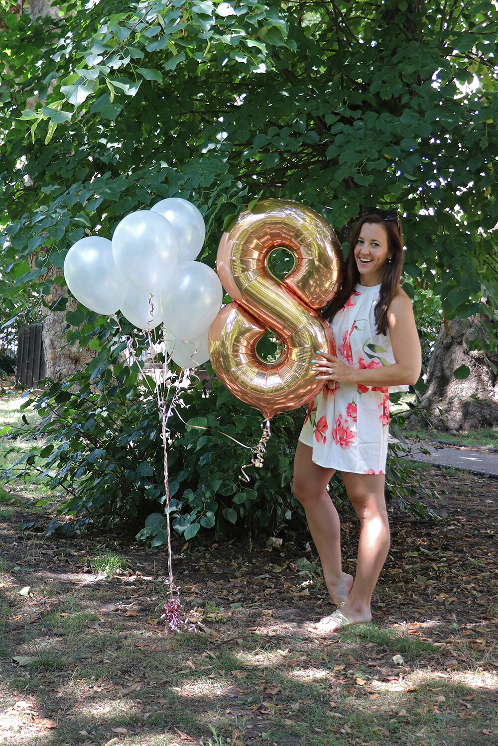 Birthday Photography with Rose Gold Balloons