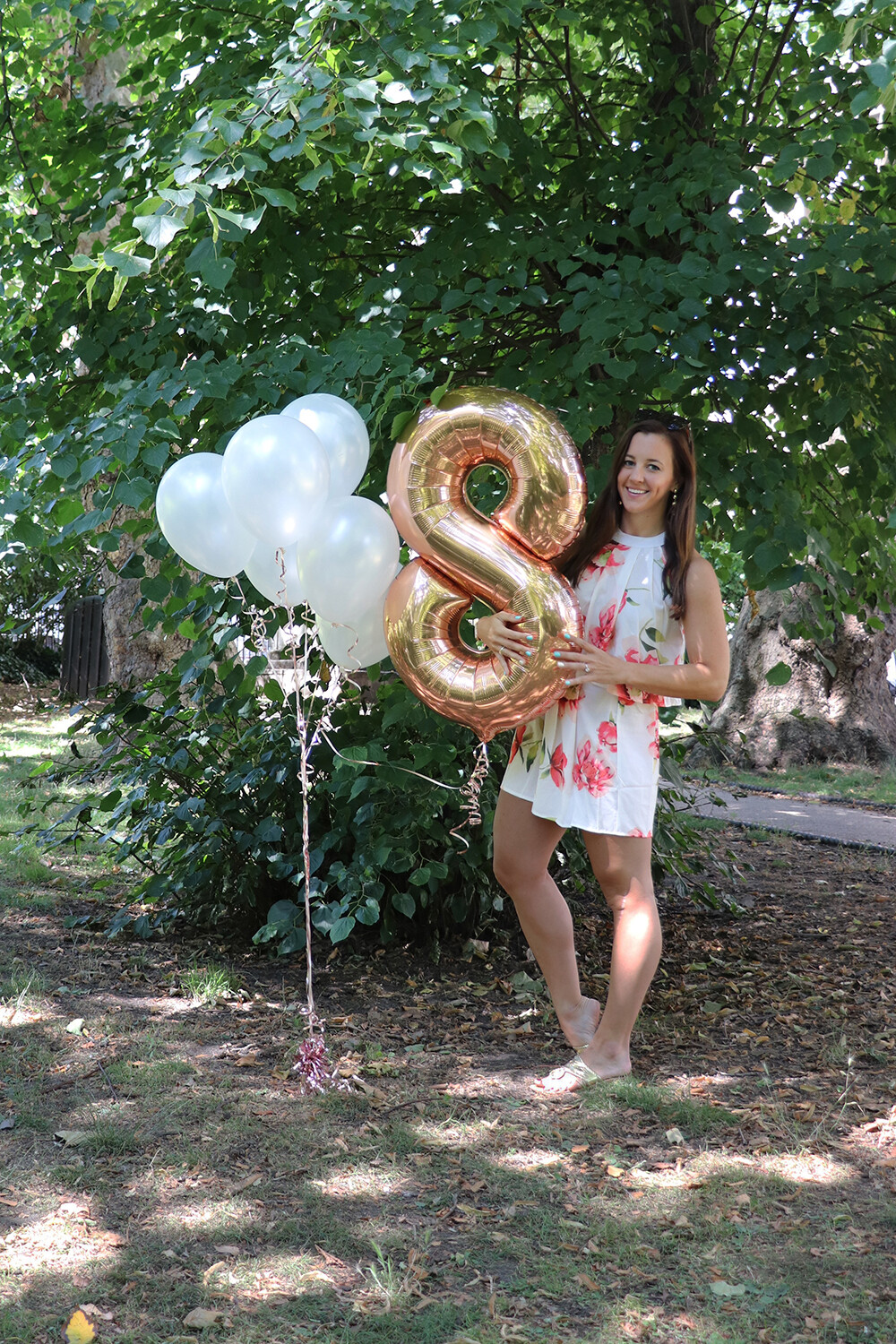 Fashion Blogger in a White Floral Summer Playsuit from Amazon Fashion