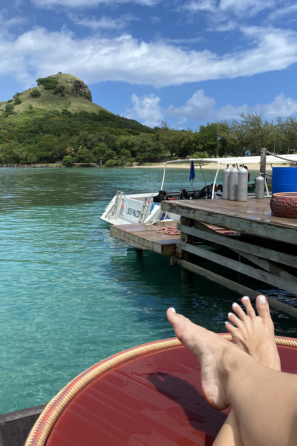 Getting Ready to Scuba Dive in Rodney Bay