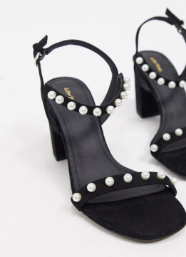 Summer Trend - Other Stories pearl detail heeled sandals in black with Pearl Details