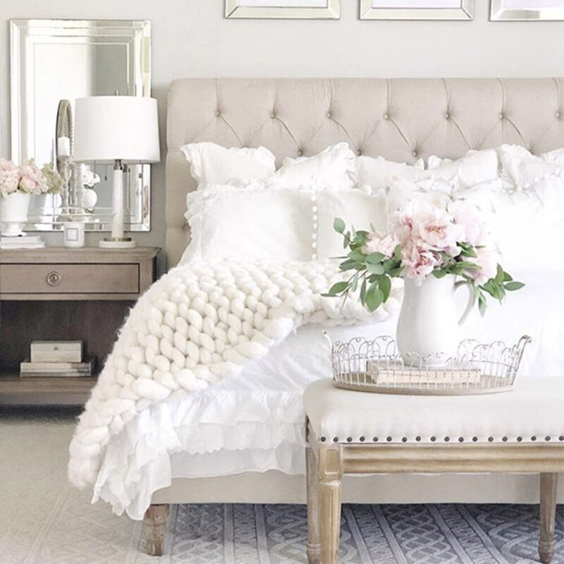 White Bedroom Home Decor Inspiration - Sparkles and Shoes