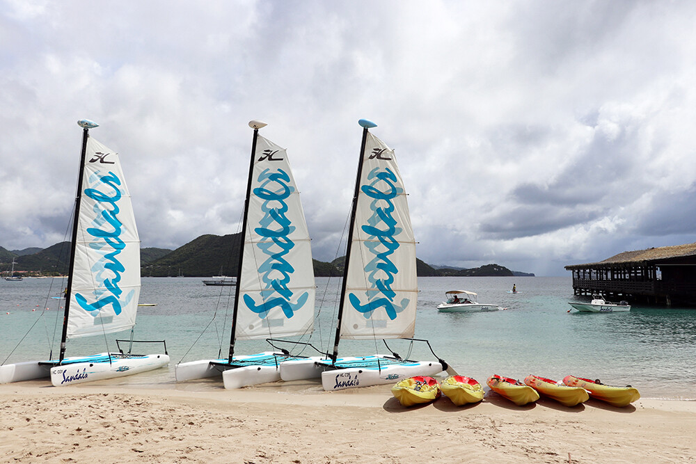 Kayaks and Sailboats on Rodney Bay