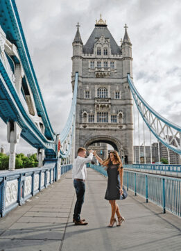 London Engagement Photoshoot - Dancing on an Empty Tower Bridge