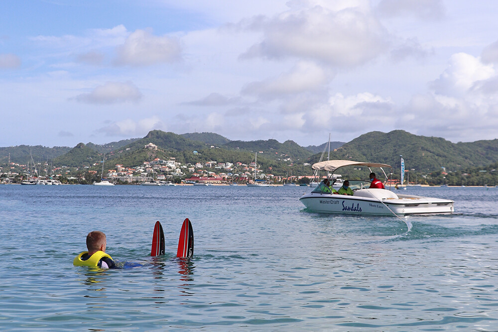 Mark Waterskiing at Sandals Rodney Bay