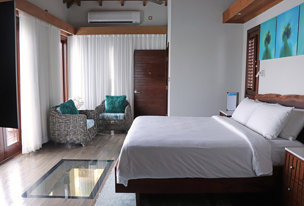 Master Bedroom in the Overwater Bungalows