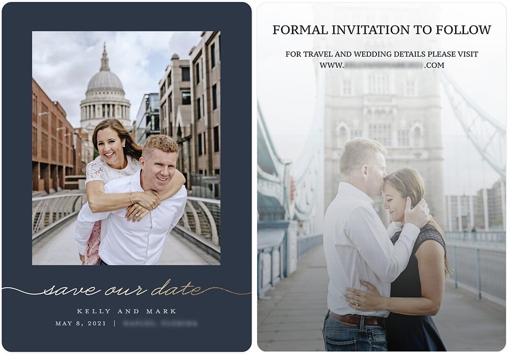 Ways To Use Your Engagement Photos - Save the Date - Front and Back