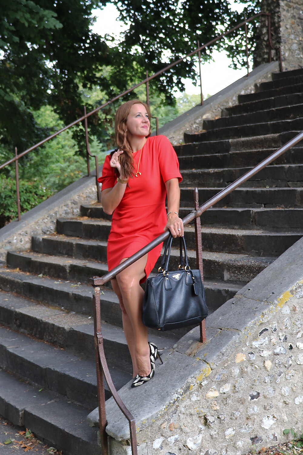 A Little Red Crepe Mini Dress