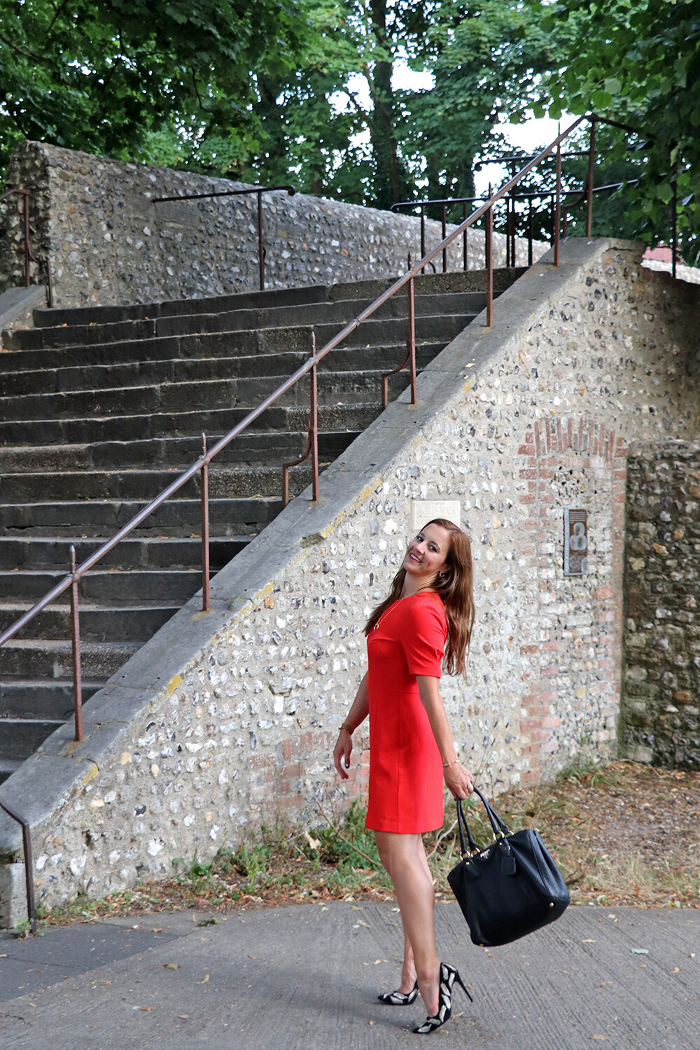 Fashion Blogger in Black and Red in Chichester