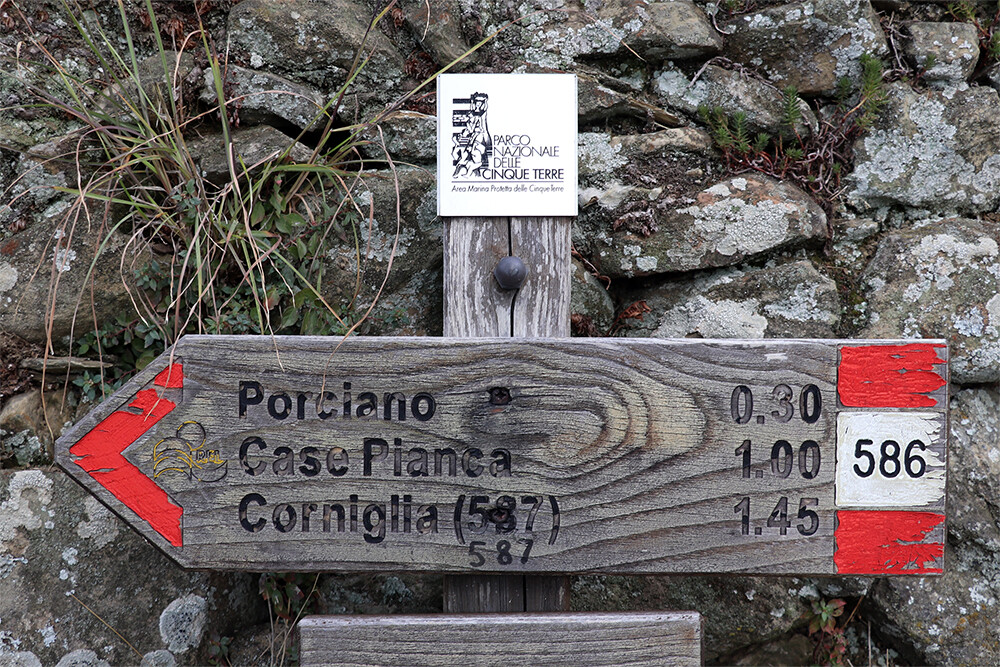 Hiking Sign in Province of La Spezia