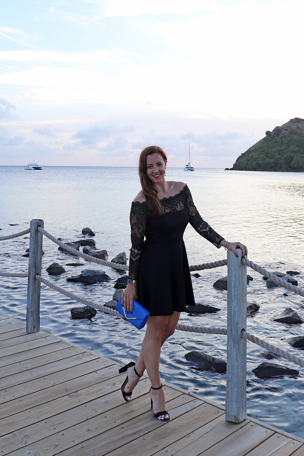 Lace Off the Shoulder Dress in St. Lucia